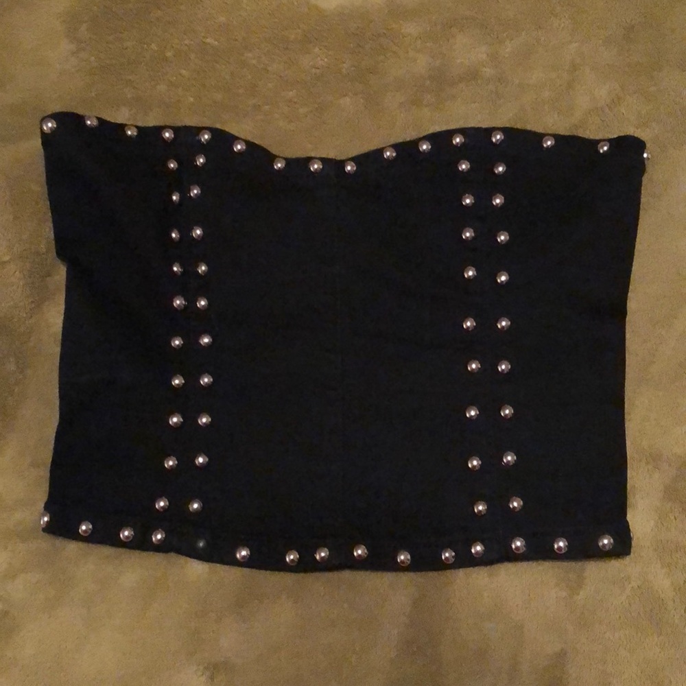 Black Studded crop top